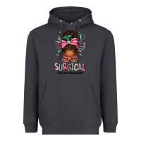 Smoke Surgical Technologist Afro Messy Bun Heavyweight Hoodie - texasbilliewilder