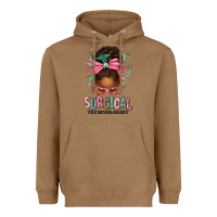 Toasted Coconut Surgical Technologist Afro Messy Bun Heavyweight Hoodie - texasbilliewilder
