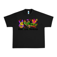 Black peace love  mardi gras Urban Heavy Tee - AdoDesignShop