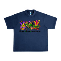 Navy peace love  mardi gras Urban Heavy Tee - AdoDesignShop