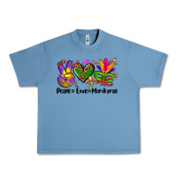 Pebble Blue peace love  mardi gras Urban Heavy Tee - AdoDesignShop