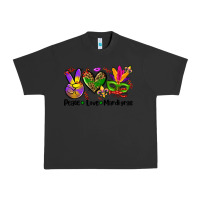 Pigment Black peace love  mardi gras Urban Heavy Tee - AdoDesignShop
