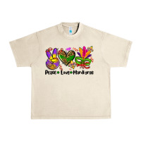 Peace Love  Mardi Gras Urban Heavy Tee | Teevron