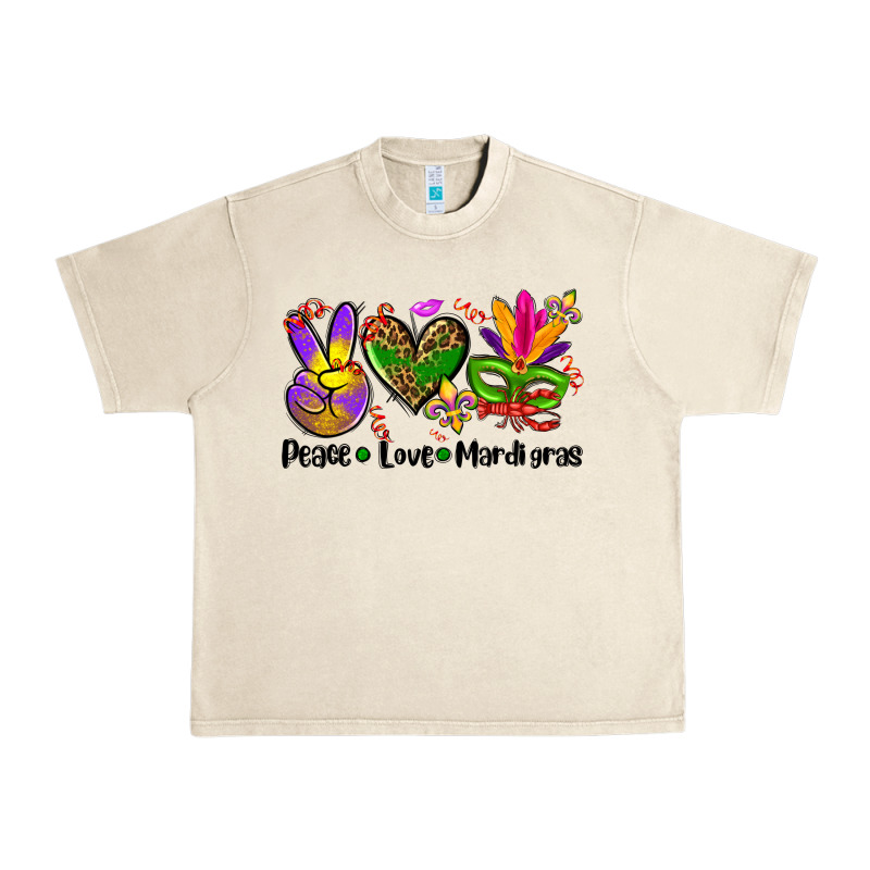 Peace Love  Mardi Gras Urban Heavy Tee by AdoDesignShop | Teevron