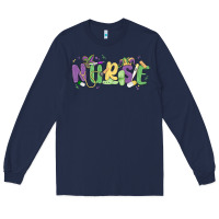 Navy nurse mardi gras Long Sleeve Tee - MaliasSmallBusiness