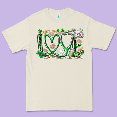 St.patricks Love Nurse Premium Tee Designed By Racoondesign