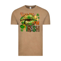 Vintage Coffee kiss me im irish with lip Vintage Tee - NancyCooperArtShop