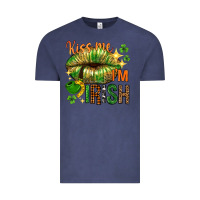 Vintage Denim kiss me im irish with lip Vintage Tee - NancyCooperArtShop