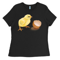 Black chick with egg Ladies Tee - RanaPortraitStore