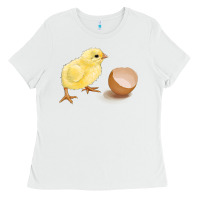 White chick with egg Ladies Tee - RanaPortraitStore