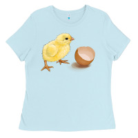 Baby Blue chick with egg Ladies Tee - RanaPortraitStore