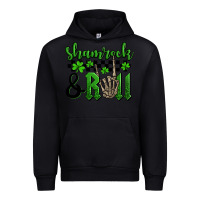 Black St. Patrick's Day Shamrock and roll Urban Hoodie - OliviaCreatesArt