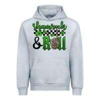 Heather Grey St. Patrick's Day Shamrock and roll Urban Hoodie - OliviaCreatesArt