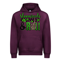 Mauve Wine St. Patrick's Day Shamrock and roll Urban Hoodie - OliviaCreatesArt