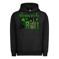 Pigment Black St. Patrick's Day Shamrock and roll Urban Hoodie - OliviaCreatesArt