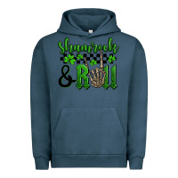 Pigment Midnight Navy St. Patrick's Day Shamrock and roll Urban Hoodie - OliviaCreatesArt