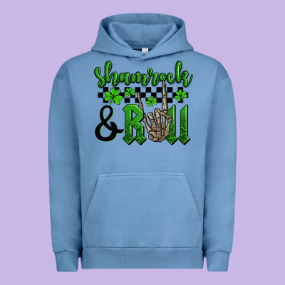 St. Patrick's Day Shamrock And Roll Urban Hoodie Designed By Oliviacreatesart