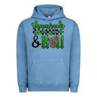 Pigment Pebble Blue St. Patrick's Day Shamrock and roll Urban Hoodie - OliviaCreatesArt
