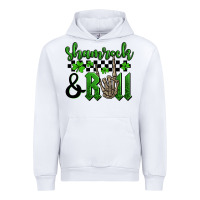 White St. Patrick's Day Shamrock and roll Urban Hoodie - OliviaCreatesArt
