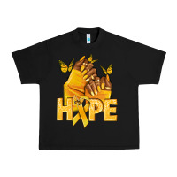 Black hope yellowribbonchildhood cancer nails Urban Heavy Tee - NancyCooperArtShop