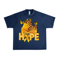 Navy hope yellowribbonchildhood cancer nails Urban Heavy Tee - NancyCooperArtShop