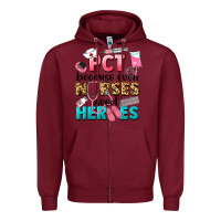 Burgundy pct because nurses need heroes Zipper Hoodie - LillyAllenDesigns