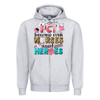 Heather Grey pct because nurses need heroes Zipper Hoodie - LillyAllenDesigns