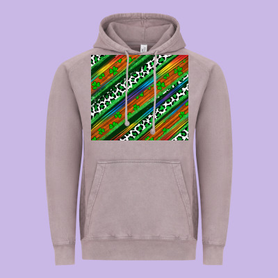 St Patricks Day Leopard Rainbow Vintage Hoodie Designed By Artiststas