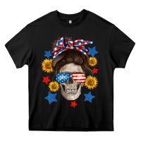 Black American mom skull Heavy Core Tee - Neo Western