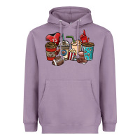 Lavender Football coffee cups Heavyweight Hoodie - NancyCooperArtShop