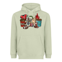 Matcha Football coffee cups Heavyweight Hoodie - NancyCooperArtShop
