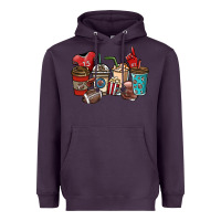 Plum Football coffee cups Heavyweight Hoodie - NancyCooperArtShop