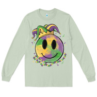 Matcha smiley face mardi gras Long Sleeve Tee - MaliasSmallBusiness