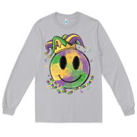 Moon Dust smiley face mardi gras Long Sleeve Tee - MaliasSmallBusiness