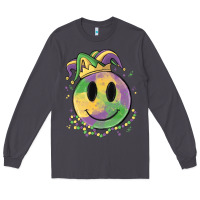 Smoke smiley face mardi gras Long Sleeve Tee - MaliasSmallBusiness