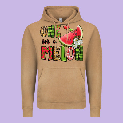 One In A Melon Watermelon Vintage Hoodie Designed By Jasminsmagicworld