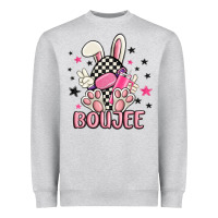 Heather Grey boujee checkered easter bunny egg trending Heavyweight Sweatshirt - MaliasSmallBusiness