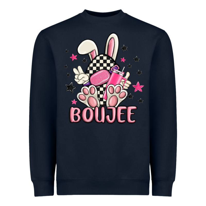 Boujee Checkered Easter Bunny Egg Trending Heavyweight Sweatshirt by MaliasSmallBusiness | Teevron