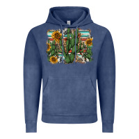 Vintage Denim serape sunflowers cactus Vintage Hoodie - AdoDesignShop
