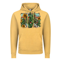 Vintage Mustard serape sunflowers cactus Vintage Hoodie - AdoDesignShop