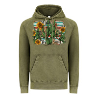 Vintage Olive serape sunflowers cactus Vintage Hoodie - AdoDesignShop
