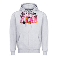 Heather Grey in october we wear pink Zipper Hoodie - LillyAllenDesigns