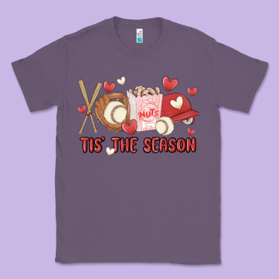 Tis The Season Baseball Classic Tee Designed By Maliassmallbusiness