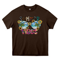 Chocolate Brown summer vibes Heavy Core Tee - SublimationCraftShop