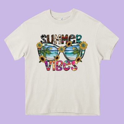 Summer Vibes Heavy Core Tee Designed By Sublimationcraftshop