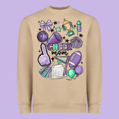 Cheer Mom Heavyweight Sweatshirt Designed By Maliassmallbusiness