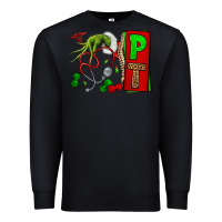 Black Christmas Character Nurse Premium Sweatshirt - NancyCooperArtShop