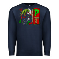 Navy Christmas Character Nurse Premium Sweatshirt - NancyCooperArtShop