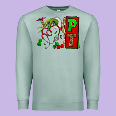 Christmas Character Nurse Premium Sweatshirt Designed By Nancycooperartshop