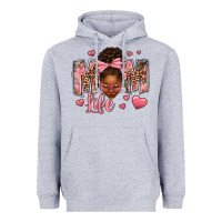 Heather Grey Afro Messy Bun Mom Life Heavyweight Hoodie - texasbilliewilder